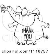Poster, Art Print Of Outlined Elephant With A Thank You Belly