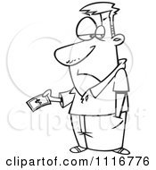 Poster, Art Print Of Outlined Man Grudgingly Making A Payment