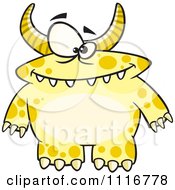 Poster, Art Print Of Spotted And Horned Yellow Monster