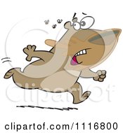 Cartoon Of A Bear With Honey On His Face Running From Angry Bees Royalty Free Vector Clipart by toonaday