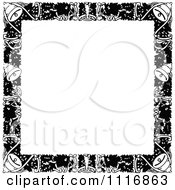 Poster, Art Print Of Retro Vintage Black And White Christmas Border With Copyspace