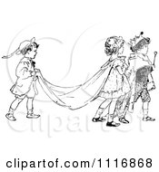 Poster, Art Print Of Retro Vintage Black And White Children Acting Out A Royal Wedding