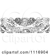 Clipart Of A Retro Vintage Black And White Floral Border Royalty Free Vector Illustration