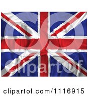 Poster, Art Print Of 3d Creased Silky Union Jack British Flag