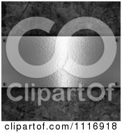 Clipart Of A 3d Riveted Textured Metal Plaque Over Concrete Royalty Free CGI Illustration by KJ Pargeter