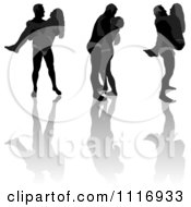 Poster, Art Print Of Black And Gray Lover Silhouettes And Reflections