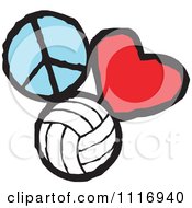 Poster, Art Print Of Peace Love Volleyball Graphics