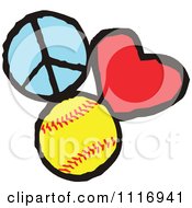 Peace Love Softball Graphics