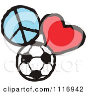 Poster, Art Print Of Peace Love Soccer Graphics