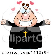 Vector Cartoon Loving Priest Royalty Free Clipart Graphic