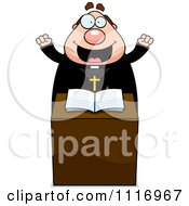Excited Priest At The Pulpit