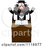 Poster, Art Print Of Excited Rabbi At The Pulpit
