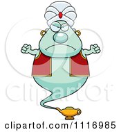 Vector Cartoon Angry Chubby Green Genie Royalty Free Clipart Graphic by Cory Thoman