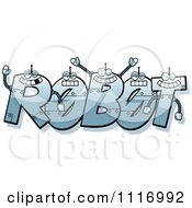 Poster, Art Print Of The Word Robot With Happy Faces