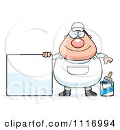 Vector Cartoon Male House Painter Worker With A Sign Royalty Free Clipart Graphic