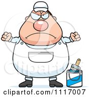 Vector Cartoon Angry Male House Painter Worker Royalty Free Clipart Graphic
