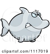 Vector Cartoon Angry Dolphin Royalty Free Clipart Graphic
