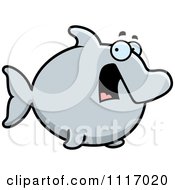 Vector Cartoon Frightened Dolphin Royalty Free Clipart Graphic