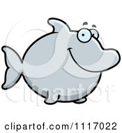 Vector Cartoon Happy Dolphin Royalty Free Clipart Graphic