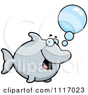 Vector Cartoon Talking Dolphin Royalty Free Clipart Graphic