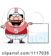 Poster, Art Print Of Chubby White Football Player With A Sign