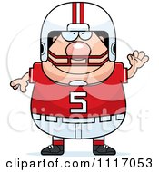 Poster, Art Print Of Waving Chubby White Football Player