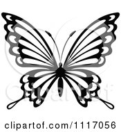 Vector Clipart Black And White Butterfly 1 Royalty Free Graphic Illustration