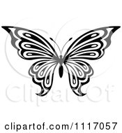 Vector Clipart Black And White Butterfly 2 Royalty Free Graphic Illustration