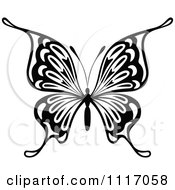 Vector Clipart Black And White Butterfly 3 Royalty Free Graphic Illustration