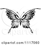 Vector Clipart Black And White Butterfly 5 Royalty Free Graphic Illustration