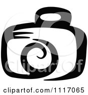 Vector Clipart Black And White Camera 3 Royalty Free Graphic Illustration