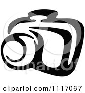 Vector Clipart Black And White Camera 4 Royalty Free Graphic Illustration