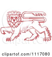 Poster, Art Print Of Red Walking Heraldic Lion