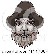 Poster, Art Print Of Bearded Pirate Captain Face