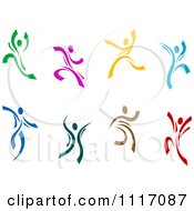 Poster, Art Print Of Joyous Colorful People Dancing And Leaping