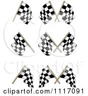 Crossed Checkered Racing Flags 2