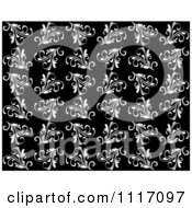 Vector Clipart Seamless Black And White Floral Vine Background Pattern 6 Royalty Free Graphic Illustration