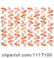 Seamless Pattern Of Construction Cones On White