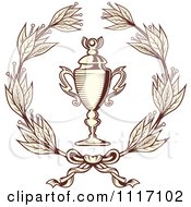 Poster, Art Print Of Sepia Wreath And Trophy Cup