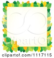 Vector Cartoon Frame Of Leaves With Copyspace Royalty Free Clipart Graphic
