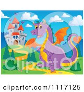 Poster, Art Print Of Purple Castle Guardian Dragon
