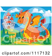 Poster, Art Print Of Orange Castle Guardian Dragon