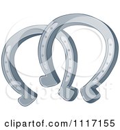 Vector Cartoon Of A Pair Of Horseshoes Royalty Free Clipart Graphic