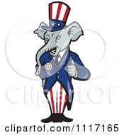 Retro Republican Gop Party Elephant Uncle Sam Holding A Thumb Up