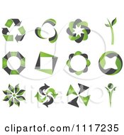 Vector Clipart Of Green And Black Green Energy Recycle Icons Royalty Free Graphic Illustration by Andrei Marincas #COLLC1117235-0167