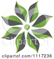 Poster, Art Print Of Green And Black Green Sustainable Energy Flower Icon