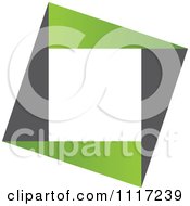 Vector Clipart Of A Green And Black Green Sustainable Energy Icon 3 Royalty Free Graphic Illustration