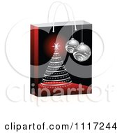 Poster, Art Print Of 3d Sales Shopping Bag With A Christmas Tree And Baubles