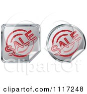 Poster, Art Print Of Round And Square Silver Sale Stamped Sticker Design Elements