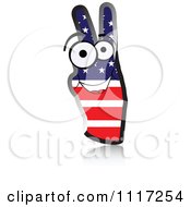Poster, Art Print Of Happy American Flag Peace Hand